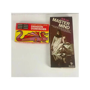 2 VTG Board Games - 1975 Invicta Mastermind & Double Twelve Dragon Dominoes